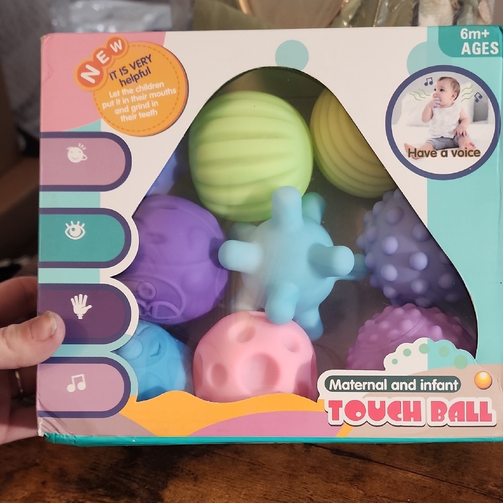 9pcs/Set Baby Sensory Balls Soft Textered Balls Toy Set For Infants,Tactile 6+m